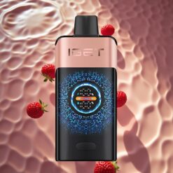 IGET ONE 12000 Puffs Disposable Vape Strawberry Raspberry with Large Curved Color Screen & Dual Mesh Coil