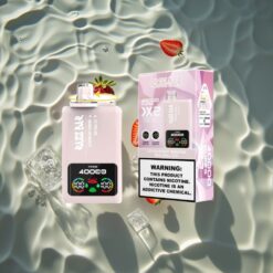 Razz Bar 40000 Puffs Power Screen Display STRAWBERRY BANANA & RED BULL ICE